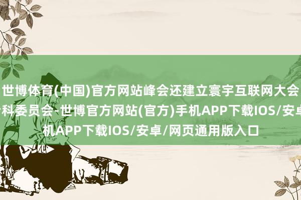 世博体育(中国)官方网站峰会还建立寰宇互联网大会东说念主工智能专科委员会-世博官方网站(官方)手机APP下载IOS/安卓/网页通用版入口