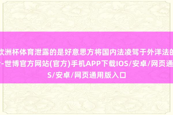 欧洲杯体育泄露的是好意思方将国内法凌驾于外洋法的霸权嘴脸-世博官方网站(官方)手机APP下载IOS/安卓/网页通用版入口